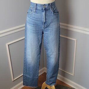 POINT SUR DENIM X J.CREW High-Rise Slim Boy Light Wash Raw Hem Jeans Size 30